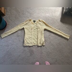 Yellow Cable Knit Cardigan